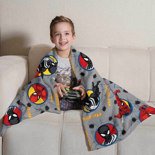 Manta Soft Cobertor Infantil Personagens Disney Licenciado Cor Spider Man