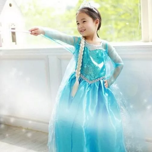 Vestido Frozen Infantil Rainha Elsa + acessórios de Brinde