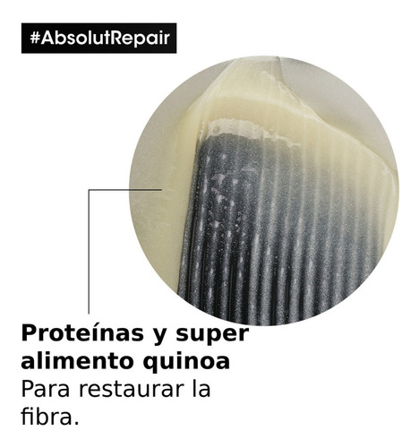 Imagen 6 de 7 de Acondicionador L'Oréal Professionnel Serie Expert Absolut Repair Gold Quinoa + Protein en dosificador de 750mL por 1 unidad