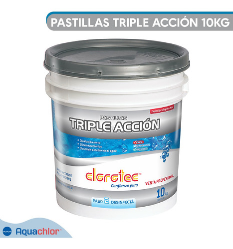 Pastillas De Cloro Para Piletas Clorotec Triple Acción 10kg