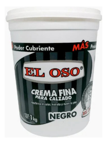 Crema Fina Para Bolear Calzado Negro El Oso 1kg 