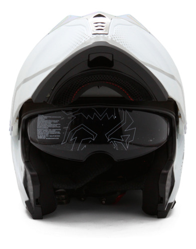 Casco Abatible Kov Original Thunder Waves Blanco Perla Dot