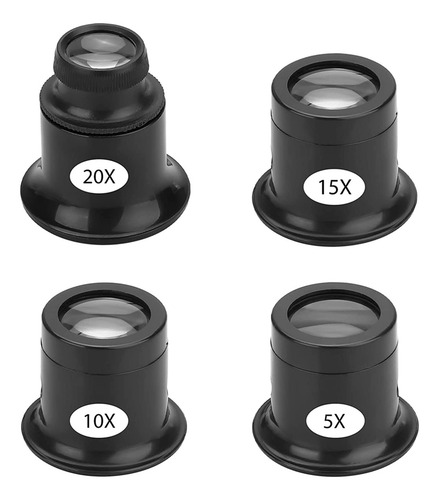 Juego De Lupas Con Lupa De 12 Piezas, 5 X 10 X 15 X 20 X Wat
