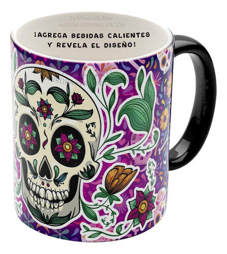 Mug Mágico Taza Calavera Catrinas Halloween 008