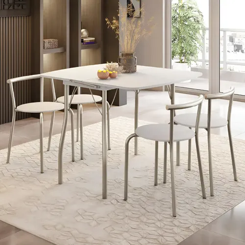 Conjunto Sala De Jantar Palermo Mesa 4 Banquetas Carraro