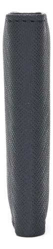 Billetera De Cuero Pu Tipo Saffiano Hombre Wanderlust Negro Liso