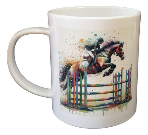 Taza Plastico Caballo Salto Obstaculos Equitacion M2