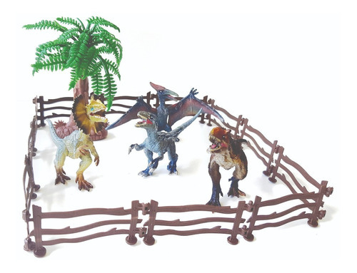 Jurassic World Figuras X4 Dinosaurios + Accesorios 8804