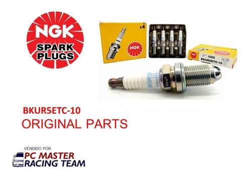 Kit De 4 Bujias Ngk Originales Bkur5etc-10 / 3 Electrodos Vw