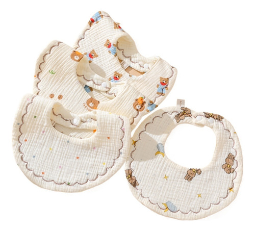 3 Piezas De Baberos De Bebé De Algodón Puro, Baberos For