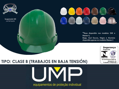 Imagen 1 de 4 de Casco Seguridad Verde Master I Completo(c/arnes Y Barbijo)
