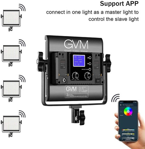 Imagen 5 de 6 de Luz De Video Led Rgb Gvm, 800d, Cri 97, X2 Unidades