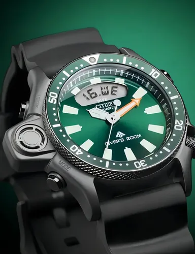Relógio Citizen Aqualand Jp2007-17x Serie Limitada Verde Cor da