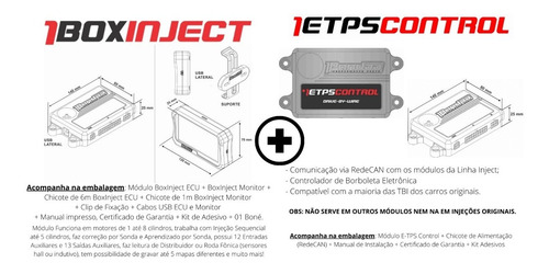 Imagem 3 de 7 de Pandoo Kit Boxinject 6m - Borboleta Eletronica - Nf -a Vista