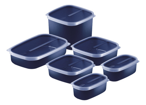 Jogo De Potes Tramontina Mixcolor Em Polipropileno Azul Com