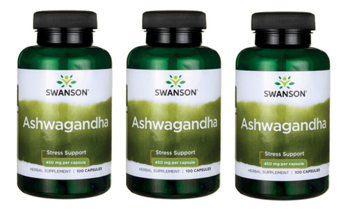 Ashwagandha Swanson Usa 100cap Pack 3x Envio Gratis