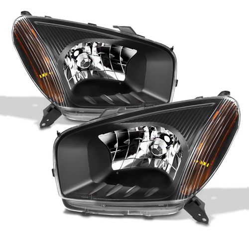 Faros Delanteros Negros Toyota Rav4 01-03 Juego Par
