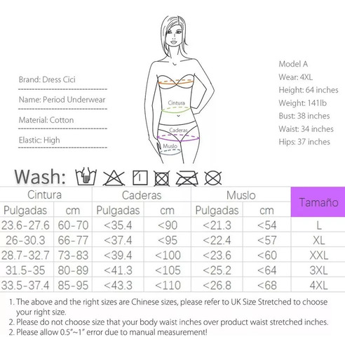 / 5 Pares De Bragas Menstruales A Prueba De Fugas Para Mujer