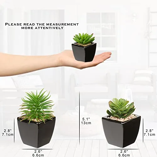 Pequeñas Suculentas Artificiales, Juego De 3 Plantas S...