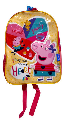 Mochila Escolar Peppa Pig Corazon Espalda 12 Pulgadas Wabro