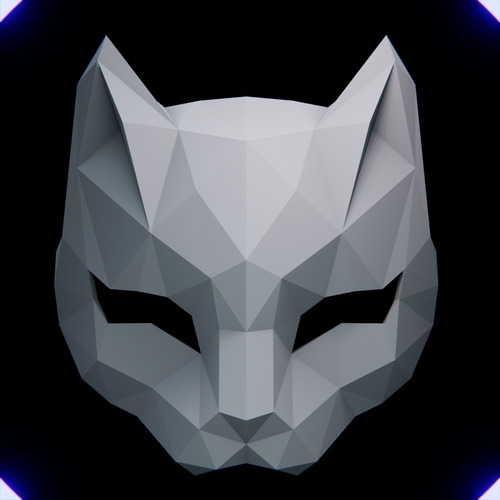 Máscara De Gato Low Poly V2