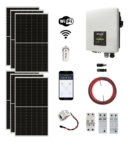 Kit Solar On Grid 2 Kw Solax 350 Kwh/mes - Inyección Cero