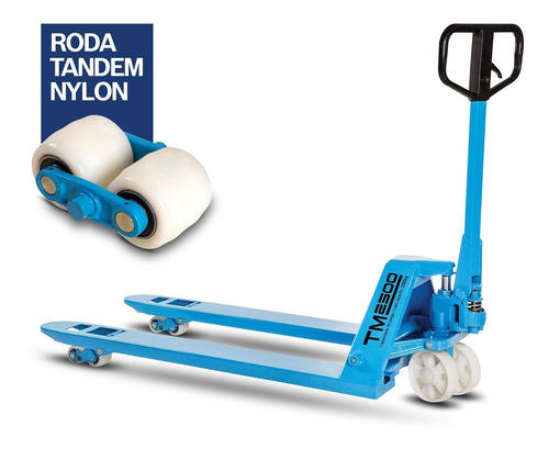 Imagem 1 de 7 de Transpalete Paletero 2,5ton 680mm Roda Dupla Nylon Paletrans