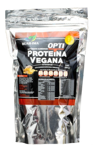 Opti Proteína Vegana Artesanal  Sin Azúcar-sin Gluten - 500g