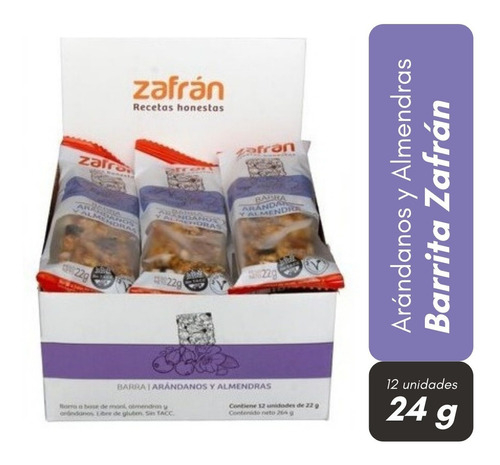 Zafran Barrita De Arandanos Y Almend Sin Tacc Pack X 12 Unid