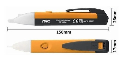 Imagen 4 de 7 de Tester Sensor Detector Lapiz Voltaje 90 - 1000 V Led Light