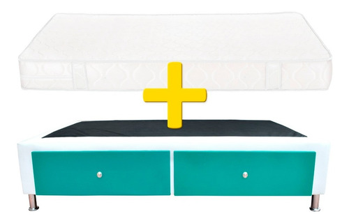 Combo Base Cama 90x190 Con Cajones + Colchón Anatómico.