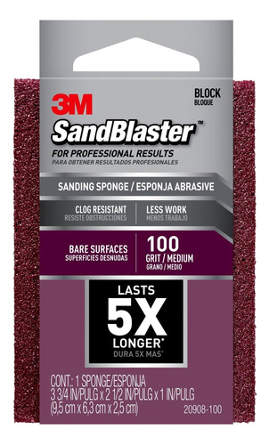 3m 20908-80 Sand Blaster Esponjas De Lijado Para Superficies