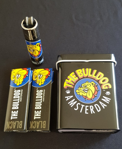 Pack The Bulldog Amsterdam Cigarrera, 2 Librillos + Clipper