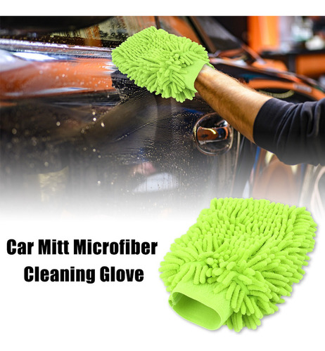 Lj Para Guante Lavado De Microfibra Chenille Auto Verde