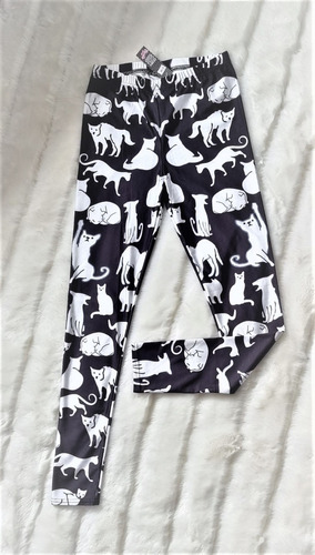 Leggings Gatos Cats Black & White