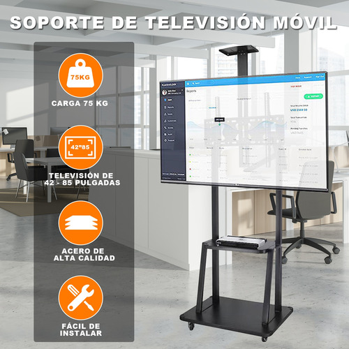 Soporte Móvil Para Televisor Linkbits 85 80 75 65 55 Pulgada Negro