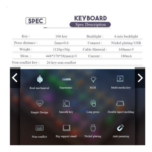 Imagen 5 de 9 de Teclado Gamer Mecanico Gaming Zk-4 104 Teclas Rgb Led Usb