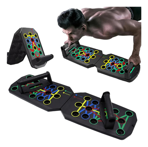 Tablero De Ejercicios Flexiones Lagartijas Color Negro