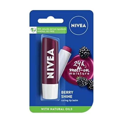 Bálsamo Labial Nivea Fruity Shine, Zarzamora, 4.8g