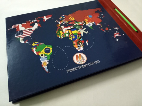 Diario/bitácora/cuaderno De Viaje Artesanal T/dura Colorful