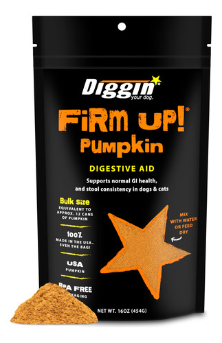 Suplemento De Calabaza Diggin Your Dog Firm Up, 16 Onza, Ana