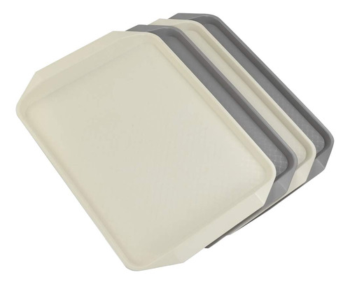 Ramddy Bandejas De Plastico De Comida Rapida Para Comer, 4 P