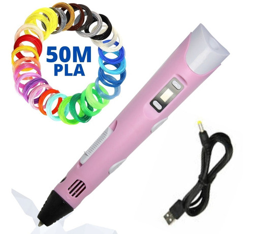 Imagem 3 de 8 de Kit Caneta 3d + 10 Cores Filamento Pla - Pronta Entrega!