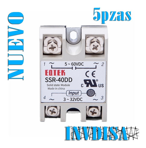 5pzas Relevador Estado Solido Ssr-40dd 200v 40a  - N U E V O