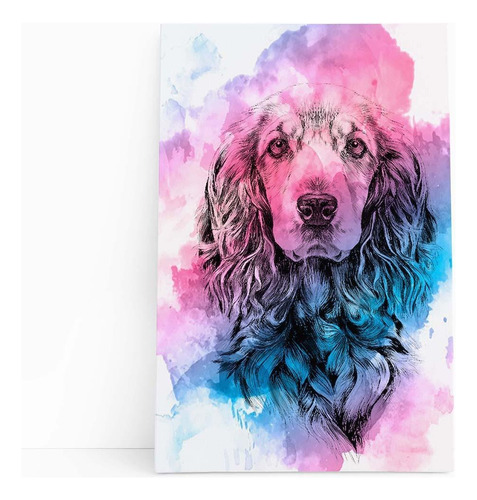 Quadro Cocker Spaniel Inglês Cachorro Canvas 20x30cm Cor Outro