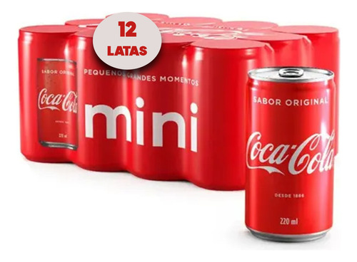 Refrigerante Coca Cola Original Lata 220ml (12 Latas)