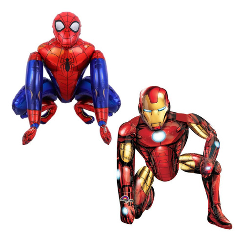 Globos Metalizado Feliz Cumple 63x42cm Spiderman Ironman 