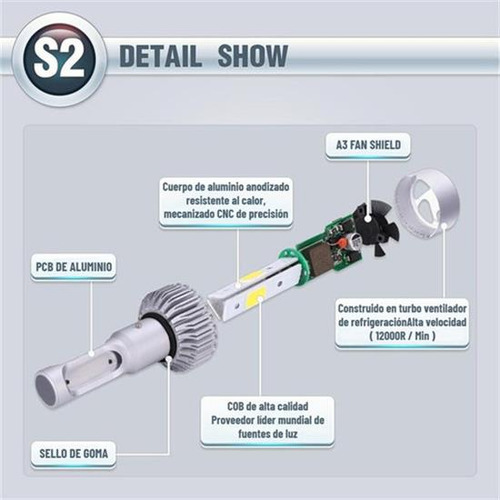 Luz Alta/baja/niebla Kit Faros Led Luces 8000lm Para