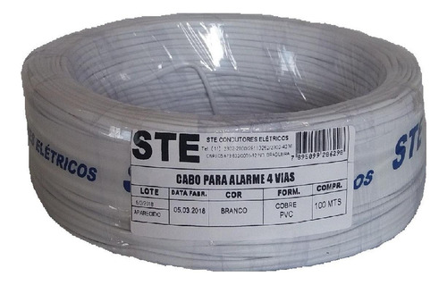 Cabo Alarme Ste 4 Vias 0,40mm 100m 159  Pr 732