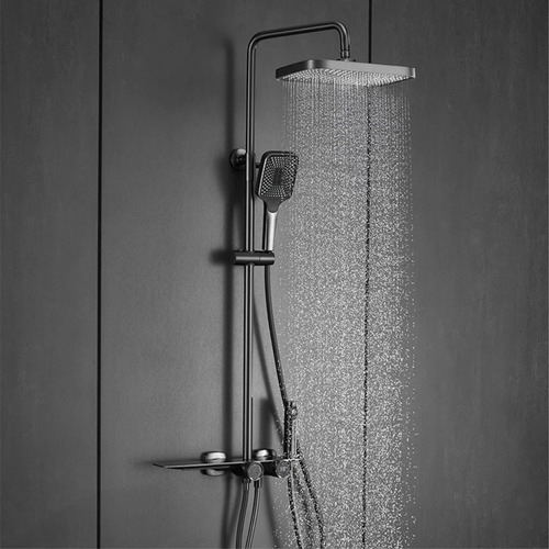 Llave Monomando Ducha Columna Black Digital Thermostatic Fk